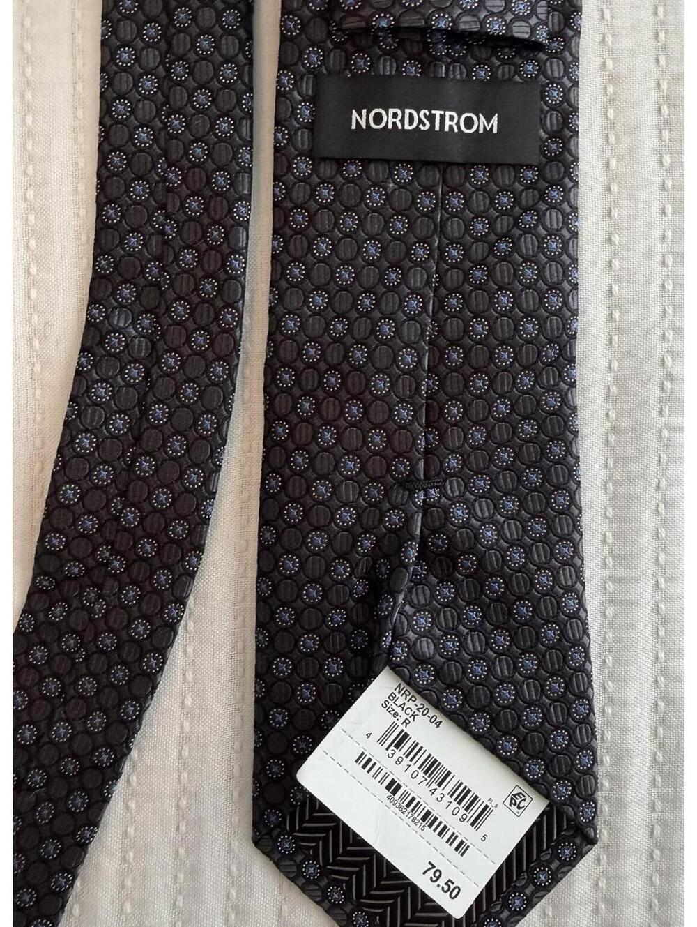 NWT Nordstrom Neat Silk Tie Formal - Black - 100% Silk $80 - Picture 3 of 5
